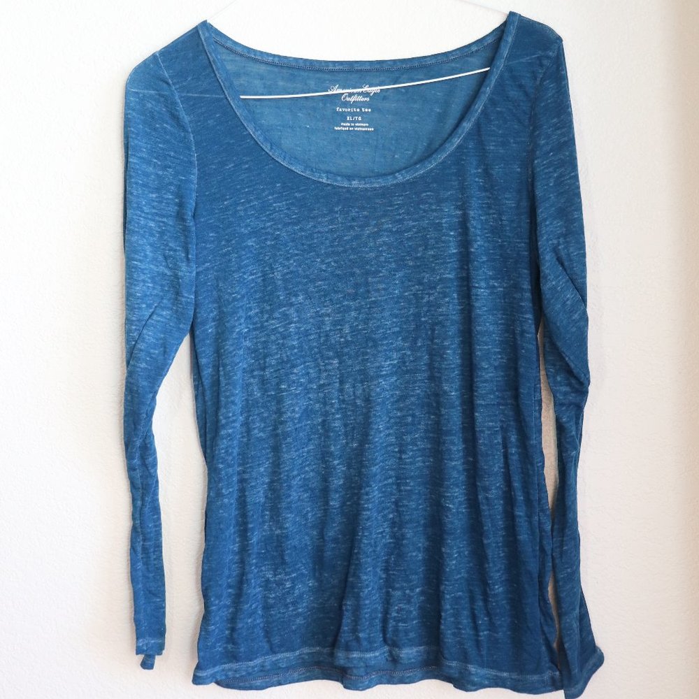 Thin Blue Long Sleeve Top